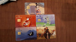 Disney Mulan Set 5 PhonecardsUsedare - Avec Puce