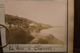 1880's Photo La Loire à Clermont Train Vapeur Tirage PAPIER ALBUMINÉ Sur Support Carton - Anciennes (Av. 1900)