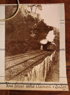 1880's Photo Voie Ferrée Entre Clermont Oudon Train Vapeur Tirage PAPIER ALBUMINÉ Sur Support Carton - Anciennes (Av. 1900)