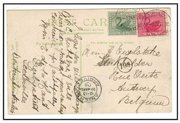 WESTERN AUSTRALIA - 1908 1 1/2d Rate Postcard Use To Belgium Used At SUBIACO (**) RED Swan & Green Swan Bird - Lettres & Documents