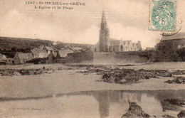 Saint Michel En Gréve - L' église Et La Plage - Saint-Michel-en-Grève