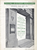 ROBSON LOWE POSTAL HISTORY AUCTION 136-137 - 28 MARS 1951 - 54 PAGES - 4 PLANCHES PHOTOS - AVEC RESULTATS - Auktionskataloge