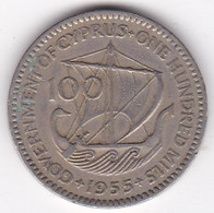 Chypre 100 Mils 1955 Elizabeth II , En Cupro Nickel , KM# 37 - Zypern