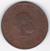 Portugal 20 Reis 1891 A Paris , Carlos I , En Bronze , KM# 533 - Portogallo
