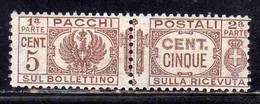 ITALY KINGDOM ITALIA REGNO 1927- 1932 PACCHI POSTALI PARCEL POST AQUILA SABAUDA CON FASCI CENT. 5c MNH - Pacchi Postali
