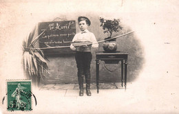 1er Avril - Carte Photo - Enfant Et Poisson - Fête Voeux - 1er Avril - Poisson D'avril