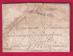 MARQUE ARMEE DU BAS RHIN CONTRESEING DE FRANCHISE MARECHAL DE CONTADES CAMPS DE RECKLINGHAUSEN ALLEMAGNE 1758 - Army Postmarks (before 1900)