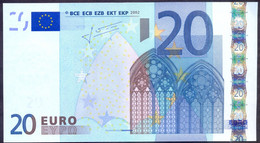 EuronotesK FREE SHIPPING 20 Euro 2002  UNC < X >< P017 > Germany Trichet Rare - 20 Euro