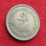 Rhodesia & Nyasaland 3 Three Pence 1964 Rodesia Rhodesie #3 Wºº - Rhodesië