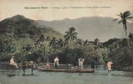CPA TAHITI - Iles Sous Le Vent - Passage à Gué A L'embouchure D'une Riviere De Raiatéa - Animé - Pirogue - Charette - - Tahiti