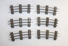 LOT DE 6 RAIL COURBE MOYEN - ECH: O / 0 - L=16cm - MINIATURE TRAIN CHEMIN DE FER - MODELISME FERROVIAIRE (1712.171) - Track