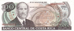 COSTA RICA 100 COLONES 1993 P 261 UNC SC NUEVO - Costa Rica