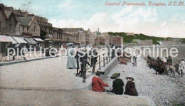 DOUGLAS CENTRAL PROMENADE ISLE OF MAN OLD COLOUR POSTCARD - Ile De Man