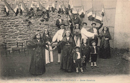 CPA Les Pyrenées Illustrées - Danse Ossaloise - Drapeaux - Folklore - Autres & Non Classés