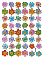 Blumen Aufkleber Metallic Look / Flowers Sticker - Scrapbooking