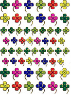 Kleeblatt Bunt Aufkleber Metallic Look / Shamrock Sticker - Scrapbooking