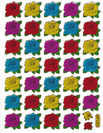 Bunter Rosen Aufkleber Metallic Look / Roses Sticker 1 Sheet - Scrapbooking