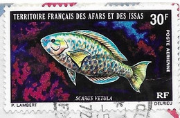 TERRITOIRE FRANCAIS DES AFARS ET ISSAS CACHETS RONDS 1972 DJIBOUTI -  POISSON SCARUS VETULA SEUL SUR LETTRE, A VOIR - Storia Postale