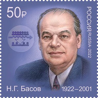 Russia 2022 The 100th Birth Anniversary Of N. Basov,scientist, The Founder Of Quantum Electronics Stamp 1v MNH - Ungebraucht
