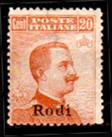 Egeo-OS-332- Rodi: Original Stamp And Overprint 1917 (++) MNH - Quality In Your Opinion. - Ägäis (Rodi)