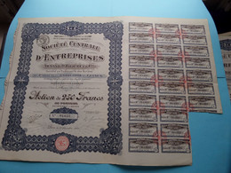 S.C.E. Armand D. Rivière & Cie / D'ENTREPRISES Paris 1913 ( Voir / See SCANS ) Numéro 01,623 > Action 250 Fr.! - S - V