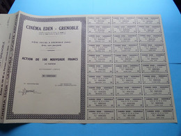 Cinéma EDEN - Grenoble (Isère) BLANCO ( Voir / See SCANS ) Numéro 000566 > Action 100 Nouveaux Francs ! - Cinéma & Theatre
