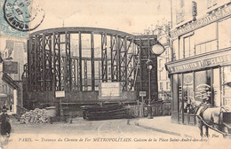 CPA Paris - Travaux Du Chemin De Fer METROPOLITAIN - Caisson De La Place Saint André Des Arts - Pharmacie - U-Bahnen