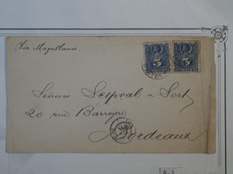 BL3  CHILE  BELLE LETTRE  1888  VALPARAISO  A BORDEAUX   FRANCIA VIA MAZALLANE++5C + +AFFRANCH. INTERESSANT++ - Chili