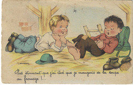 Humour, Enfants, Pieds, La Soupe Au Fromage, Araignée,signée Gougeon,  2 Scans - Gougeon