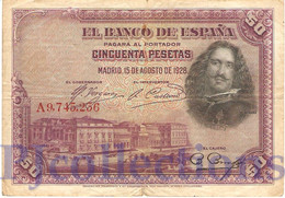 SPAIN 50 PESETAS 1928 PICK 75b VF - 50 Peseten