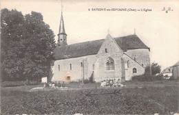 CPA FRANCE - 18 - SAVIGNY EN SEPTAINE - L'Eglise - EMB 8 - Other & Unclassified