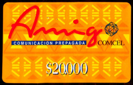 SCHEDA PHONECARD COLOMBIA COMCEL AMIGO YELLOW 20.000 $ 2004-01-31 - Kolumbien