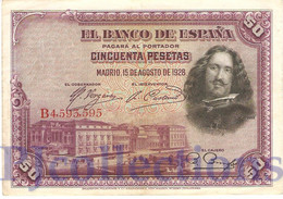 SPAIN 50 PESETAS 1928 PICK 75a XF - 50 Pesetas