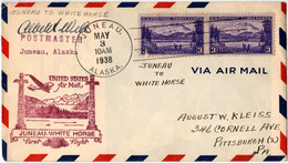 (R84) Scott # 2 X 800 - Cover  Mt. Mckinley - First Flight Juneau Alaska To White Horse - 3 May 1938 - Pittsburgh (PA). - 1c. 1918-1940 Storia Postale
