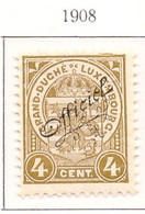 PIA - LUSSEMBURGO - 1908 : Francobollo Di Servizio - Tipo Del 1906-07 Sovrastampato - (Yv Service 98) - Servizio