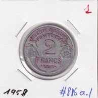 France 2 Francs 1958 Km#886a.1 - 2 Francs