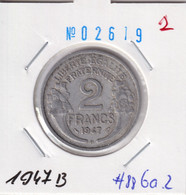 France 2 Francs 1947 B Km#886a.2 - 2 Francs