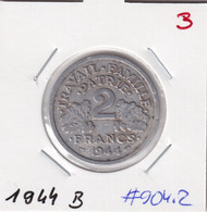 France 2 Francs 1944 B Km#904.2 - 2 Francs