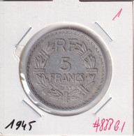 France 5 Francs 1945 Km#888b.1 - 5 Francs