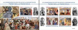 Centrafrica 2022, Art, Piero Della Francesca, 4val In Block +BF IMPERFORATED - Paintings