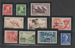 Algérie Année Complète 1957 Du 340A Au 349, 10 Val ** MNH - Unused Stamps