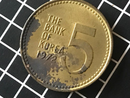 Münze Münzen Umlaufmünze Südkorea 5 Won 1972 - Korea (Süd-)