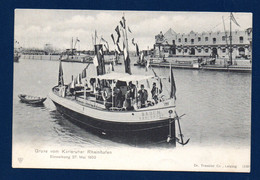 Gruss Vom Karlsruher Rheinhafen. Dampfer Baden Karlsruhe. Einweihung 27. Mai 1902 - Karlsruhe