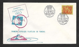 Portugal Cachet Commémoratif Expo Philatelique Funchal Madère 1960 Event Postmark 1960 Philatelic Expo Madeira - Postal Logo & Postmarks