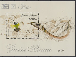 Guiné-Bissau Guinea Guinée 1994 Mi. Bl. 294 Serpent Schlange Snake Oiseau Bird Oiseau MNH** - Serpenti