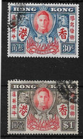 HONG KONG 1946 VICTORY SET SG 169/170 FINE USED - Used Stamps