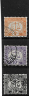 HONG KONG 1938 - 1963 POSTAGE DUES 4c, 10c, 20c SG D7, D10, D11 FINE USED Cat £5 - Postage Due