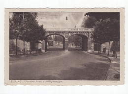 19074 " TORINO-GIARDINO REALE E SOTTOPASSAGGIO " ANIMATA-TRAMWAY-VERA FOTO-CART. POST. SPED.1933 - Parques & Jardines