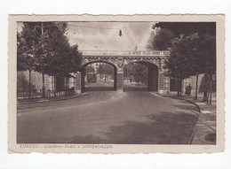 19074 " TORINO-GIARDINO REALE E SOTTOPASSAGGIO " ANIMATA-TRAMWAY-VERA FOTO-CART. POST. SPED.1933 - Parchi & Giardini