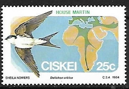 Ciskei (South Africa ) - MNH ** 1984 :  Common House Martin -   Delichon Urbicum - Swallows